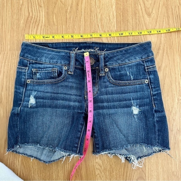 Vintage American Eagle Stretch Jean Shorts Size 00 - Picture 3 of 5